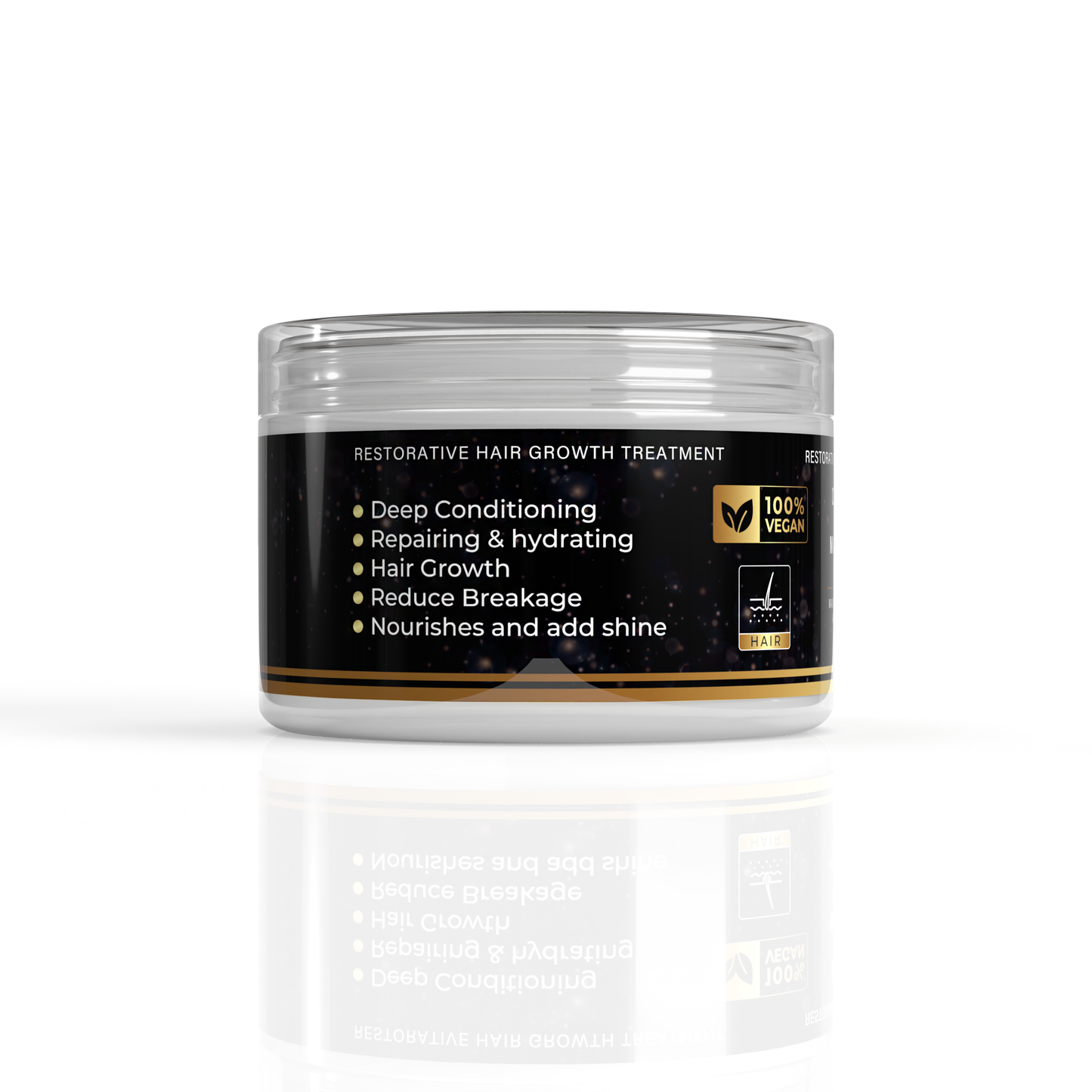 MAKOF BEAUTY Restorative Hair Growth Treatment, Deep Repair Hair Mask Treatment with Mango Butter, Shea Butter, Argan Oil, Natural Ingredients for All Hair Types, 10 Fl Oz