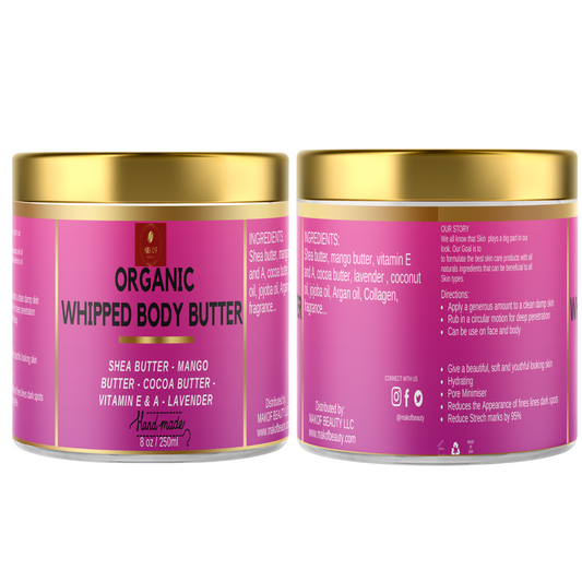 BODY BUTTER CREAM FOR DRY SKIN, COCOA BUTTER BODY CREAM WITH SHEA BUTTER AND COCONUT OIL, deeply moisturizing, nourishing and reducing appearance of Strech Marks. 8 fl oz