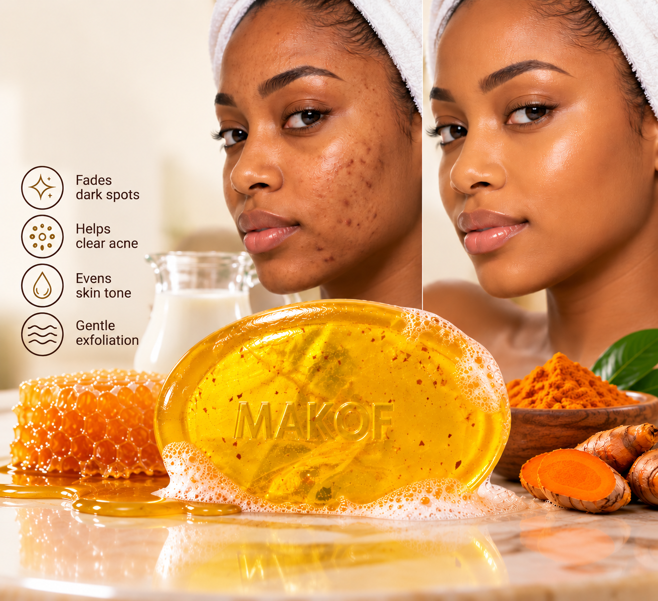 TURMERIC SOAP - BRIGHTENING - DARK SPOTS REMOVER