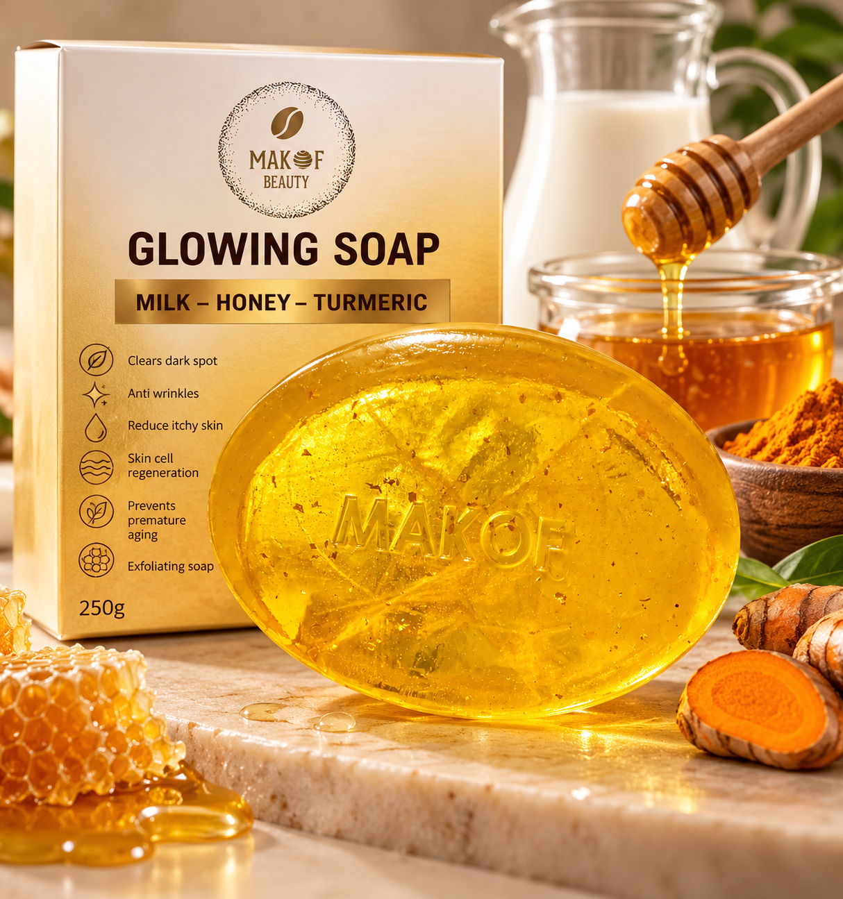 TURMERIC SOAP - BRIGHTENING - DARK SPOTS REMOVER