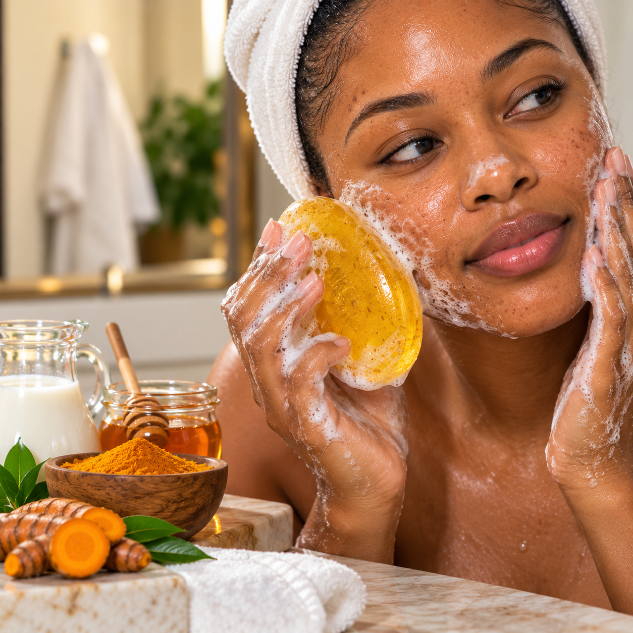 TURMERIC SOAP - BRIGHTENING - DARK SPOTS REMOVER