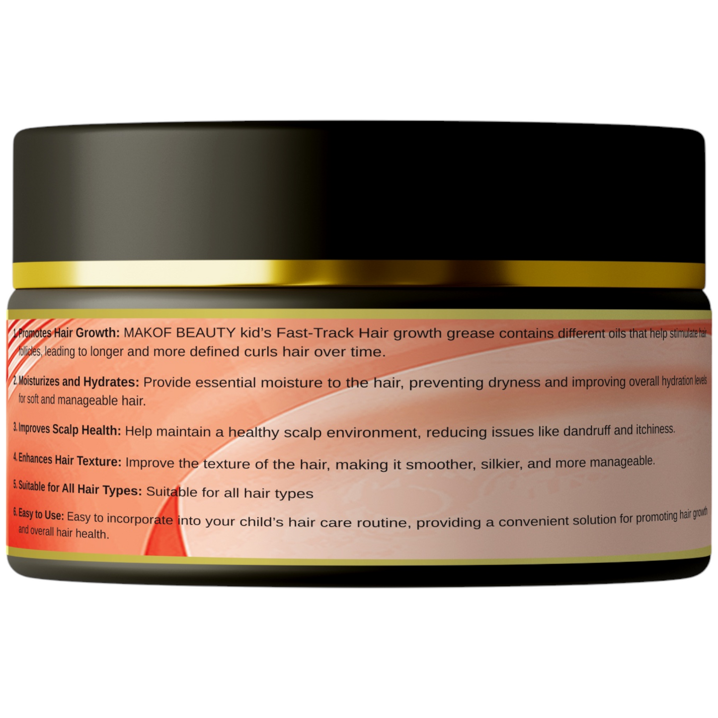 Kid's Hair Growth Grease with Raw Organic and Pure Batana Extract, Rosemary, Fenugreek, Amla oil Mango Butter. Improve Elasticity. Perfect Curly, coily and straight Hair types. 120 Ml